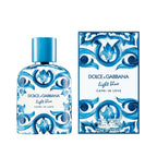 Refect Beauty Dolce & Gabbana Light Blue Capri In Love men's eau de parfum bottle and box with blue Mediterranean print
