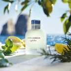 Refect Beauty Dolce & Gabbana Light Blue Pour Homme Eau de Toilette bottle with Mediterranean lemon and herb accents