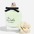 Refect Beauty Dolce & Gabbana Dolce Eau de Parfum in a glass bottle with a black bow and white floral cap
