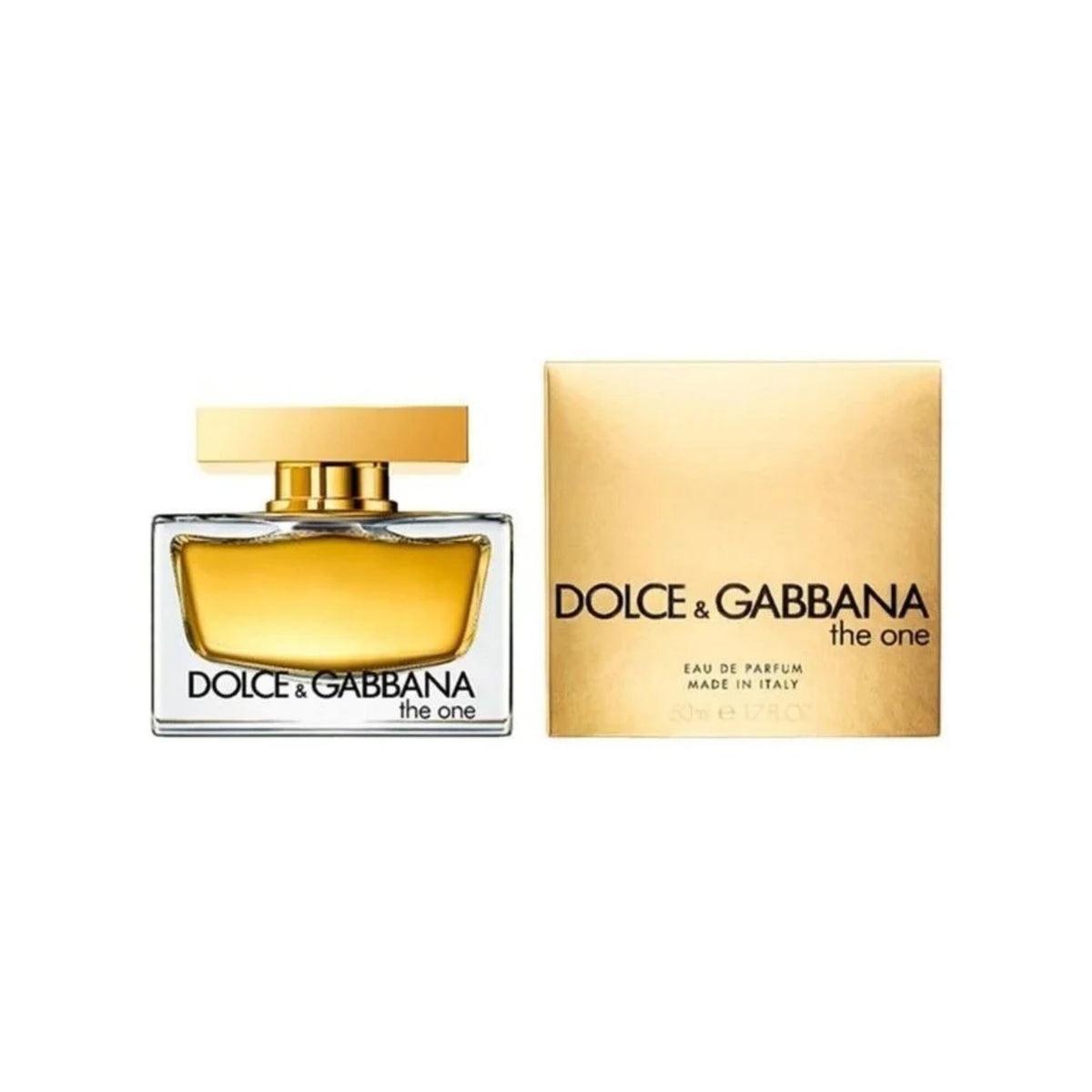 Refect Beauty Dolce & Gabbana The One Eau de Parfum bottle and gold box packaging for a floral amber fragrance