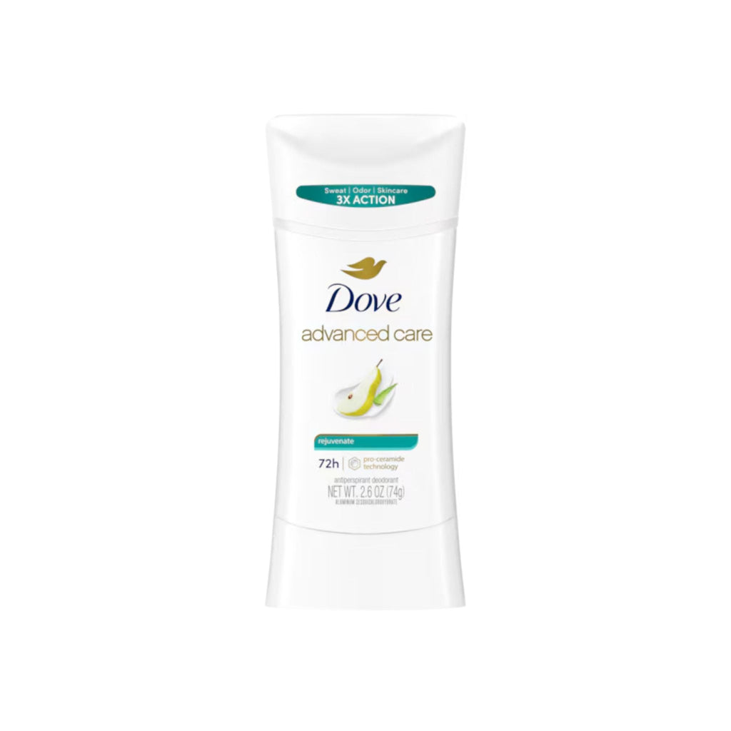 Refect Beauty Dove Advanced Care antiperspirant stick with pear scent for 72-hour sweat and odor protection
