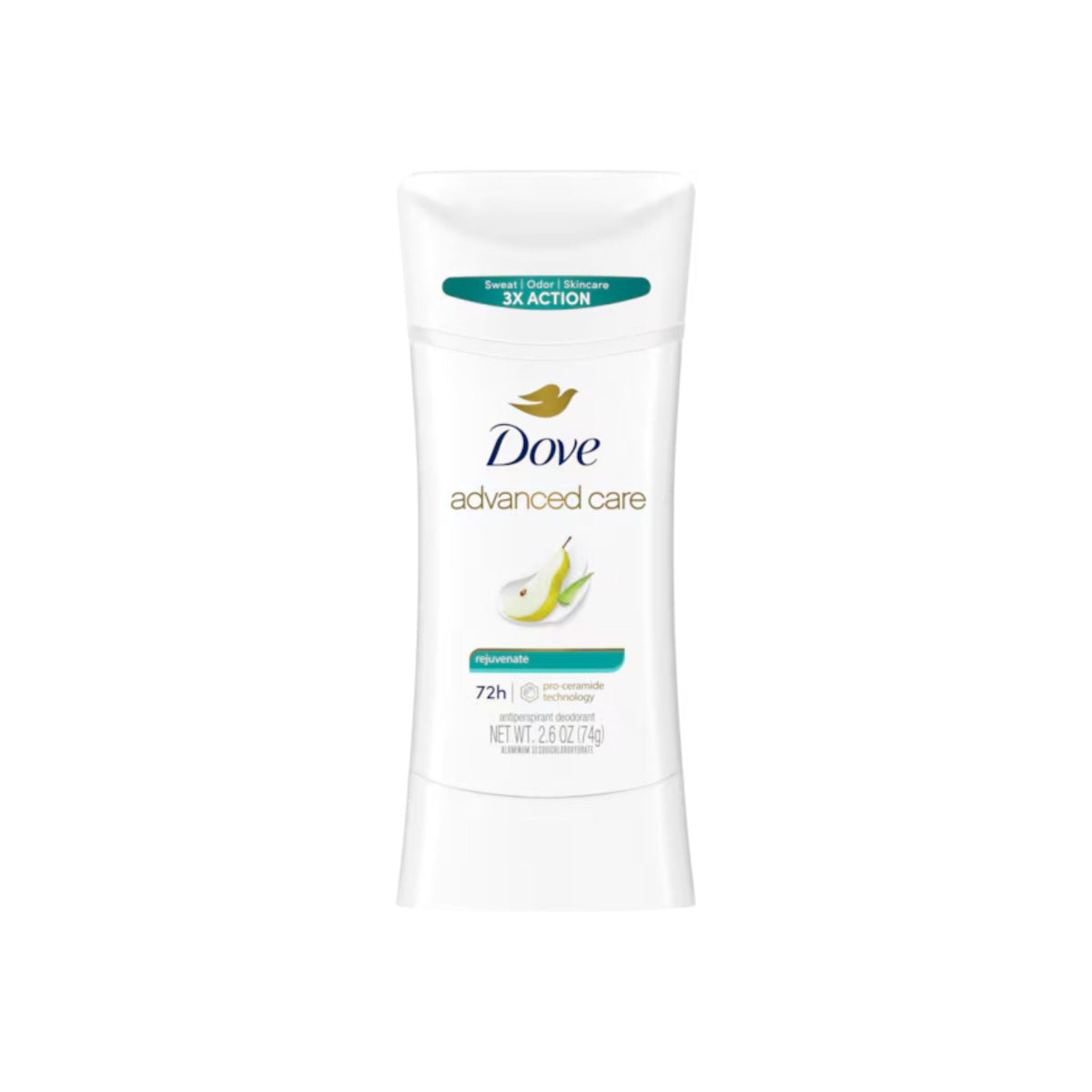 Refect Beauty Dove Advanced Care antiperspirant stick with pear scent for 72-hour sweat and odor protection