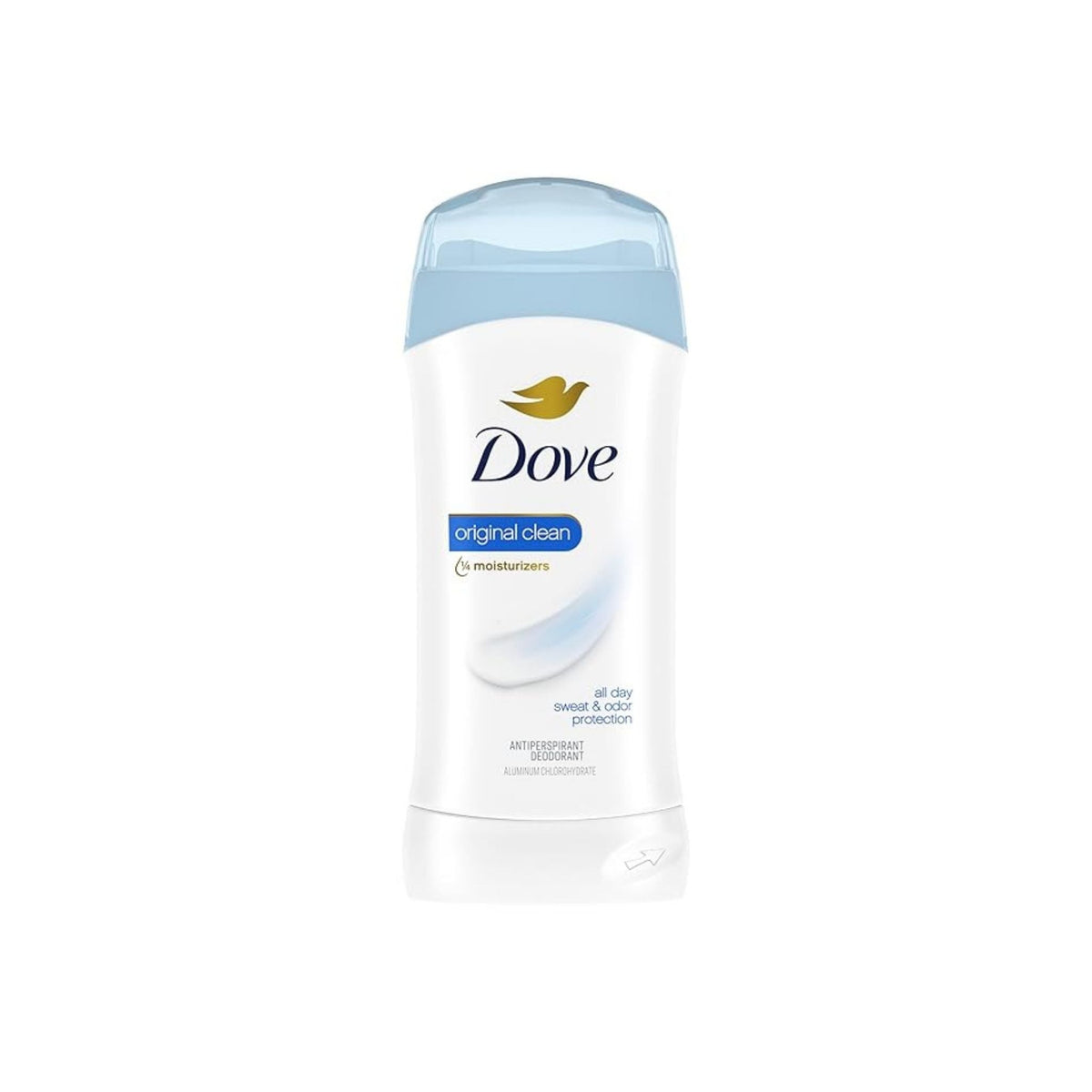 Refect Beauty Dove Original Clean antiperspirant deodorant stick with a white container and light blue cap