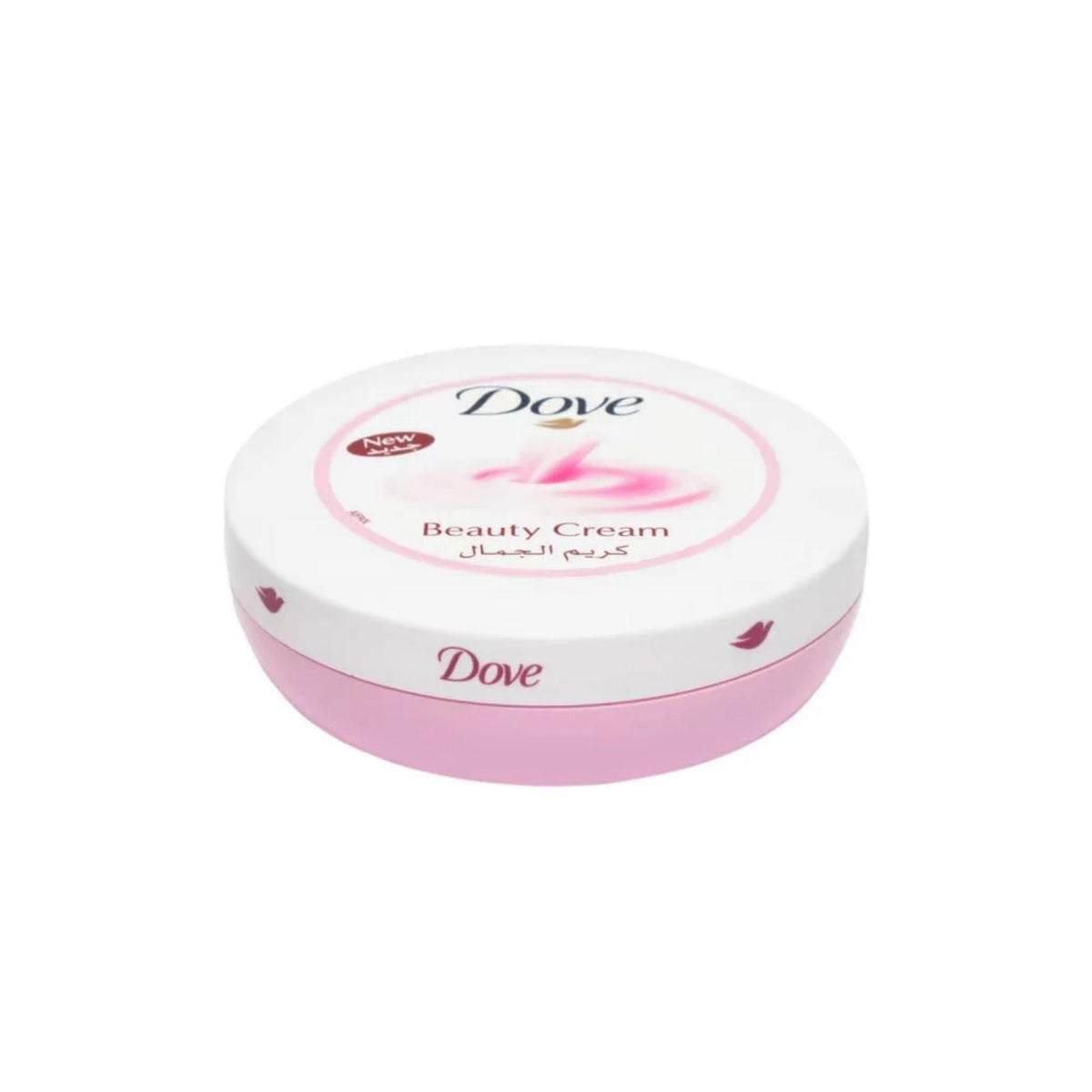 Refect Beauty Dove Beauty Cream in a round pink and white container for daily face and body moisturizing