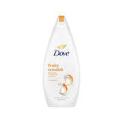 Refect Beauty Dove Fruity Nourish shower gel bottle with orange peel graphic for soft and smooth skin