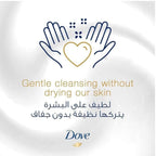 Refect Beauty Dove Care & Protect handwash graphic featuring a heart and hands icon with gentle cleansing text
