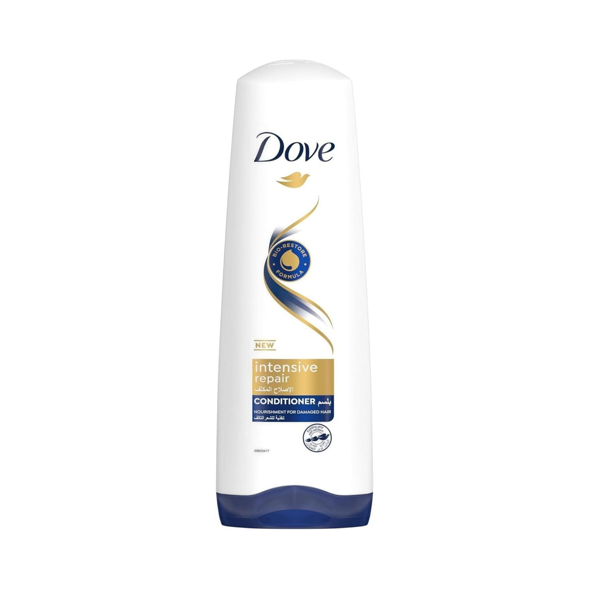 Refect Beauty Dove Intensive Repair Conditioner bottle for damaged hair with white packaging and gold accents