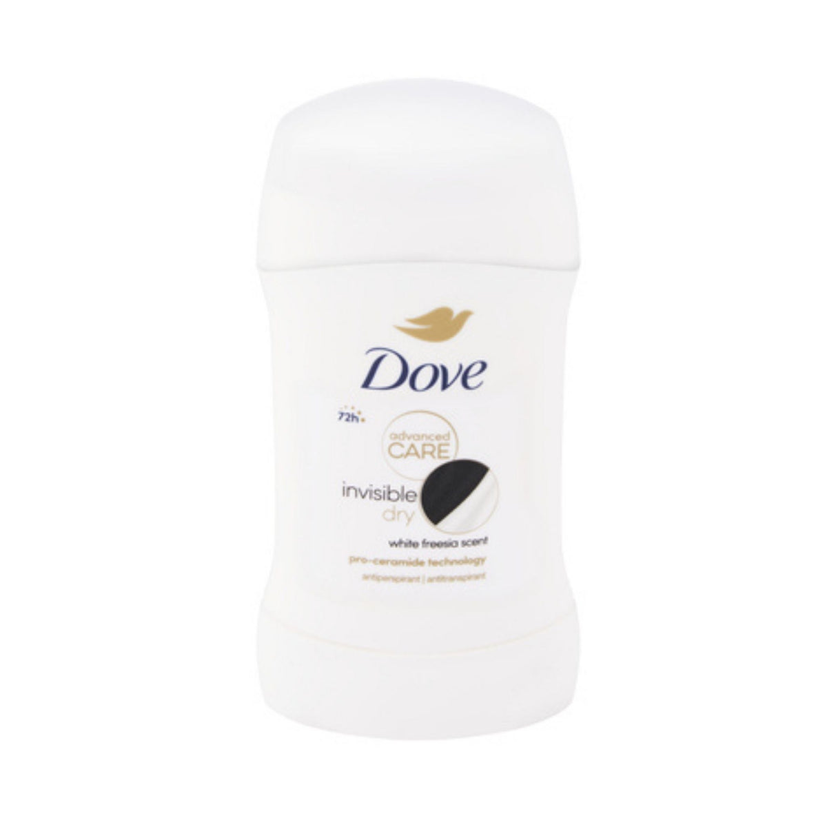 Refect Beauty Dove Advanced Care Invisible Dry deodorant stick in white packaging with 72h protection label
