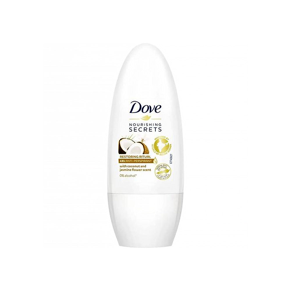 Refect Beauty Dove Nourishing Secrets Restoring Ritual roll-on deodorant with coconut and jasmine scent