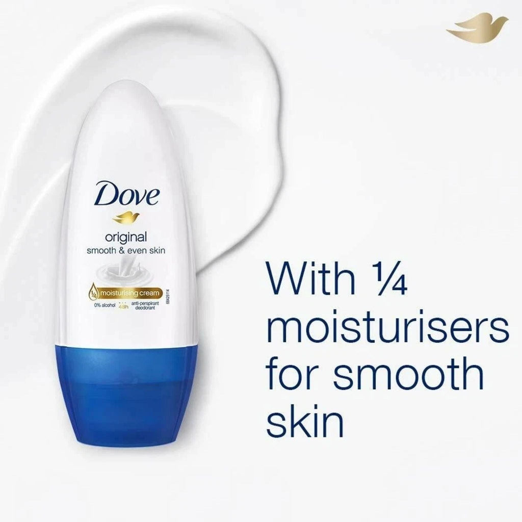 Refect Beauty Dove Original roll-on antiperspirant with moisturizing cream for smooth underarm skin