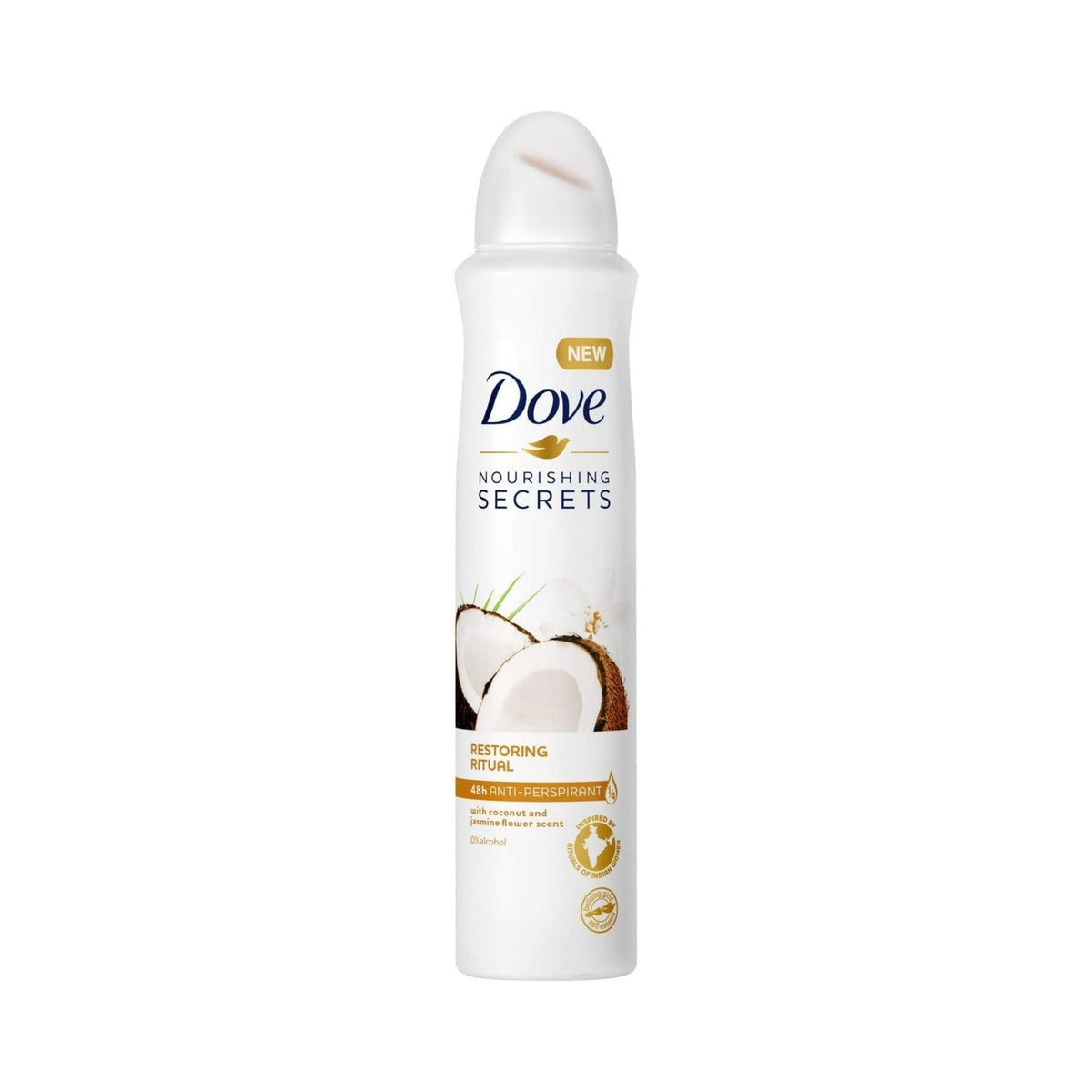 Refect Beauty Dove Nourishing Secrets Restoring Ritual antiperspirant spray with coconut and jasmine flower scent