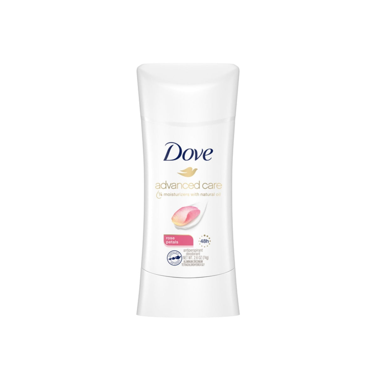 Refect Beauty Dove Advanced Care Rose Petals antiperspirant deodorant stick in white packaging