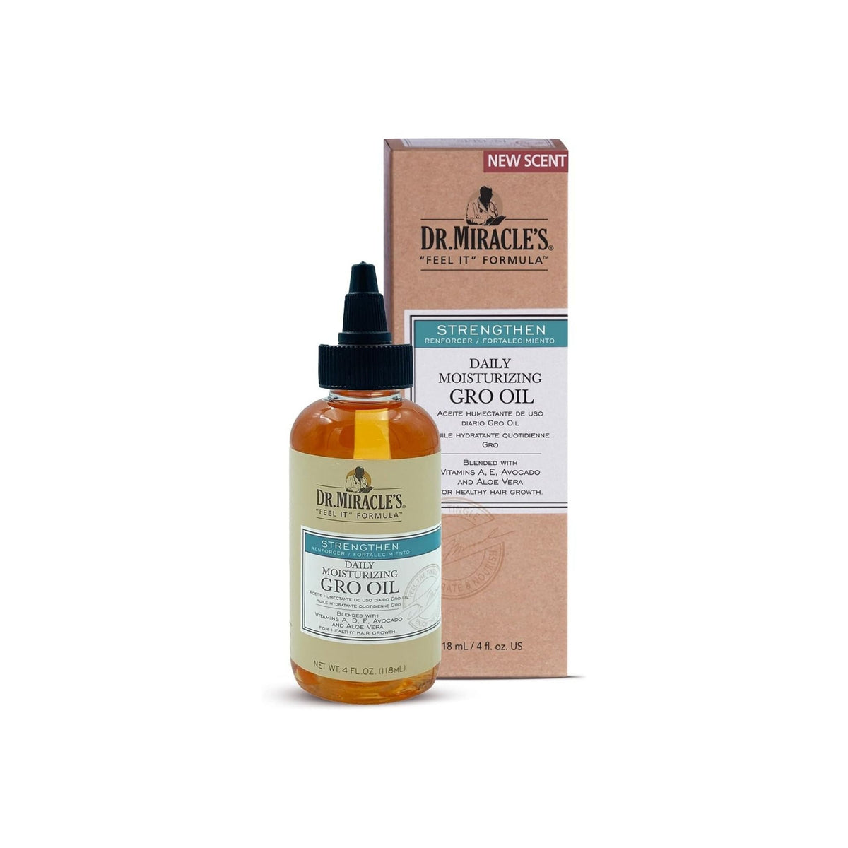 Refect Beauty Dr. Miracles Daily Moisturizing Gro Oil bottle and packaging box for healthy hair growth