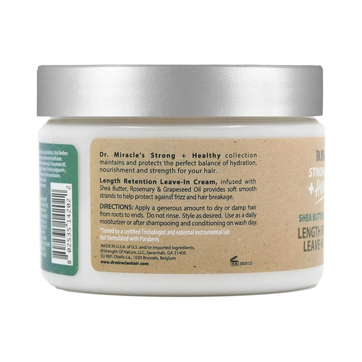 Refect Beauty Dr. Miracles Length Retention Leave-In Cream jar showing product directions and ingredient label