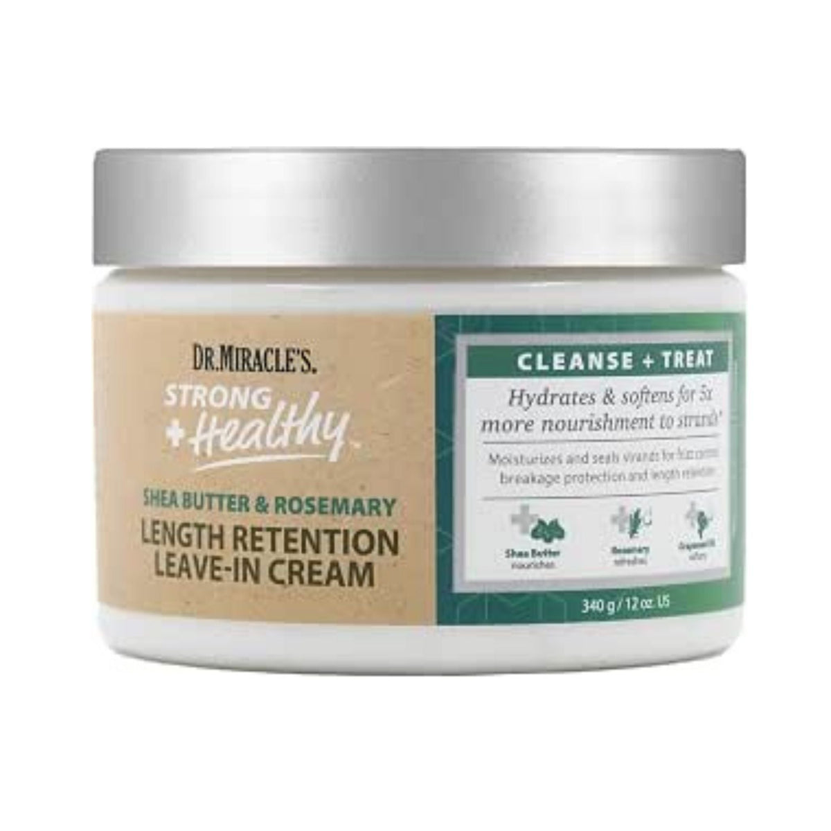 Refect Beauty Dr. Miracles Length Retention Leave-In Cream jar with shea butter and rosemary for hair strengthening.