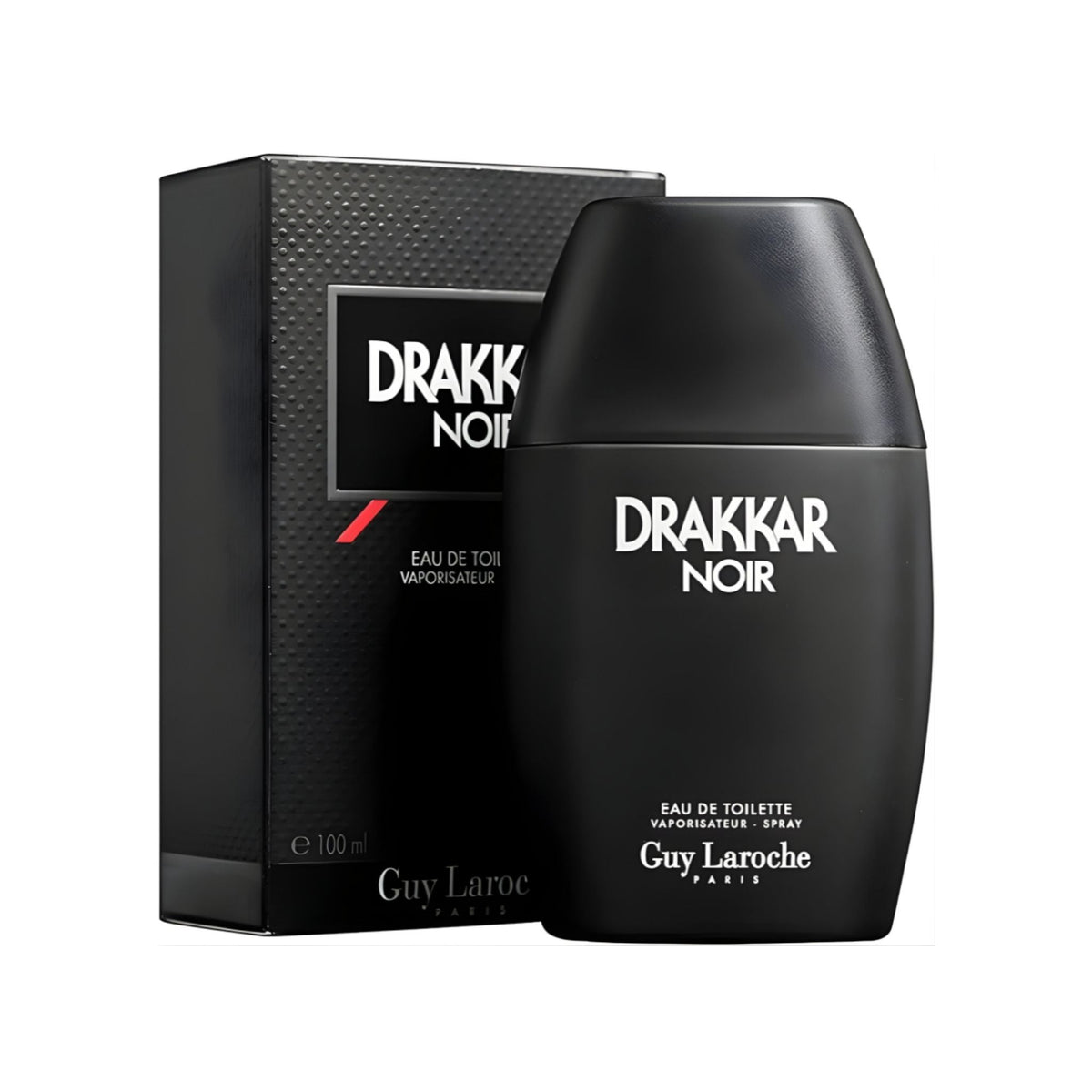 Refect Beauty Guy Laroche Drakkar Noir Eau de Toilette in a matte black bottle with its matching textured box.