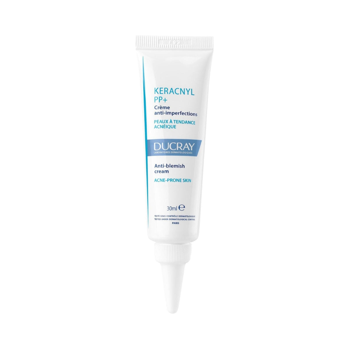 Refect Beauty Ducray Keracnyl PP+ anti-blemish soothing cream in a 30ml white tube for acne-prone skin