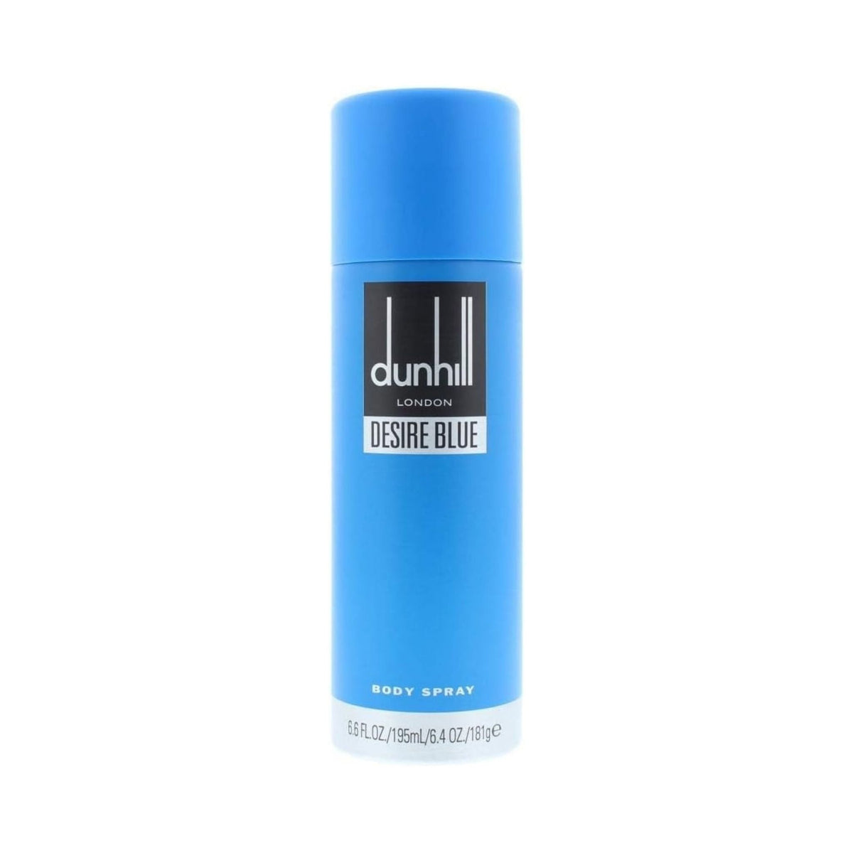 Refect Beauty Dunhill Desire Blue deodorizing body spray for men in a bright blue canister with masculine fragrance.