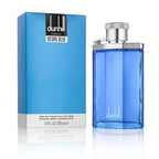 Refect Beauty Dunhill Desire Blue Eau de Toilette in a vibrant blue glass bottle with its matching rectangular box.