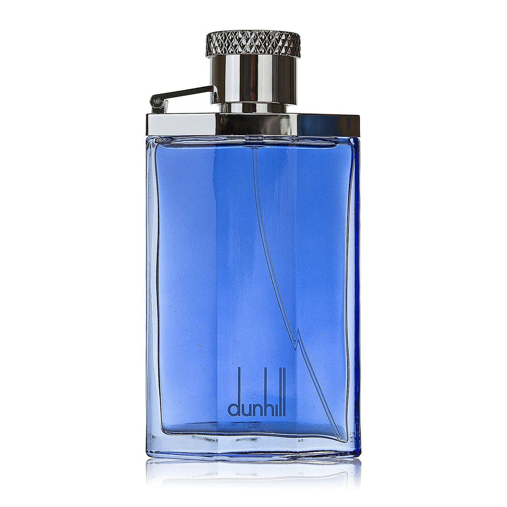 Refect Beauty Dunhill Desire Blue Eau de Toilette in a rectangular blue glass bottle with a metallic silver cap.