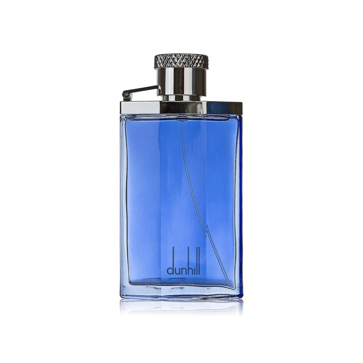 Refect Beauty Dunhill Desire Blue Eau de Toilette in a rectangular blue glass bottle with a metallic textured cap.