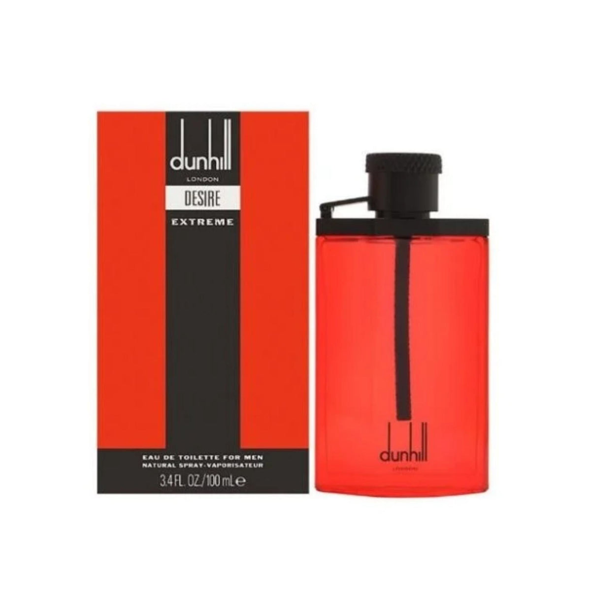 Refect Beauty Dunhill Desire Red Extreme Eau de Toilette bottle and box featuring a bold red design for men