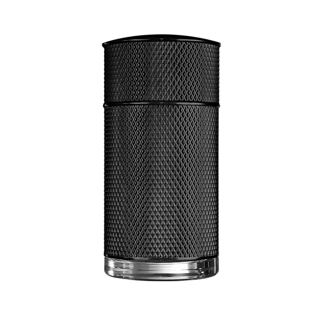 Refect Beauty Dunhill Icon Elite Eau de Parfum in a cylindrical black bottle with a textured diamond-pattern finish