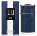 Refect Beauty Dunhill Icon Racing Blue Eau de Parfum bottle and box with textured navy blue finish