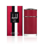 Refect Beauty Dunhill Icon Racing Red Eau de Parfum bottle and box with textured red finish and racing stripe design