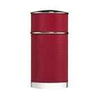 Refect Beauty Dunhill Icon Racing Red eau de parfum in a cylindrical red textured bottle with silver accents.