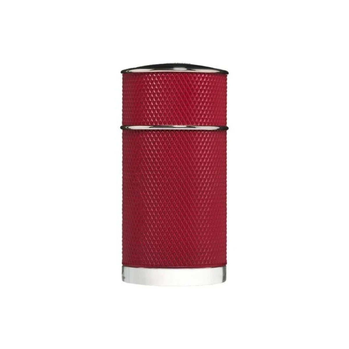 Refect Beauty Dunhill Icon Racing Red Eau de Parfum in a cylindrical red textured bottle with silver accents.