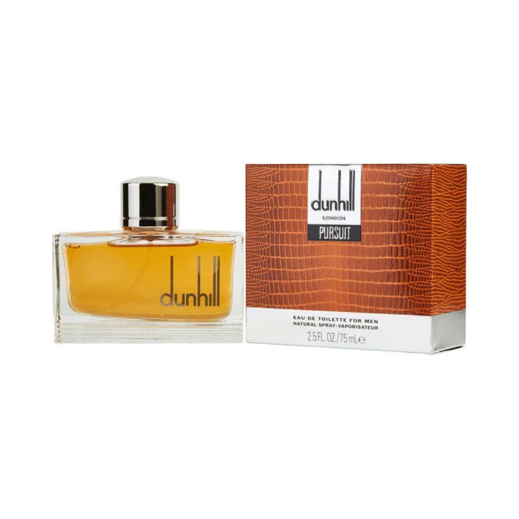 Refect Beauty Dunhill Pursuit Eau de Toilette 75ml for men with amber glass bottle and textured brown box