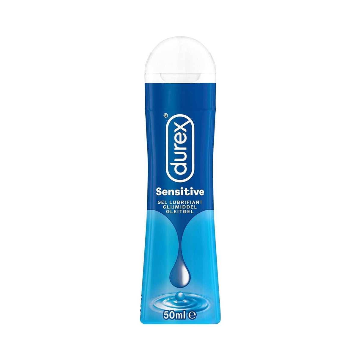 Refect Beauty Durex Play Feel water-based personal lubricant gel in a 50ml blue squeeze bottle