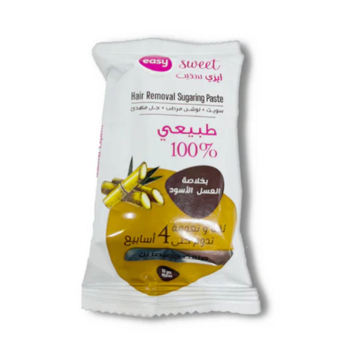 Refect Beauty Easy Sweet hair removal sugaring paste with black honey in a white and gold pouch