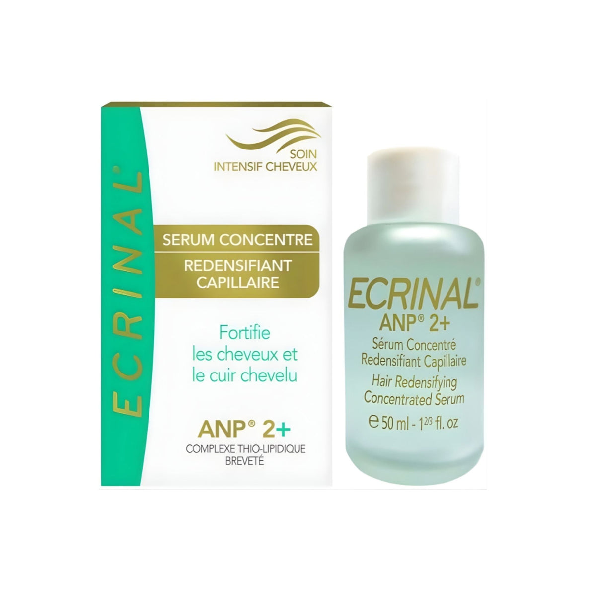 Refect Beauty Ecrinal Concentrated Serum bottle and box for strengthening fragile hair with ANP2+ complex.