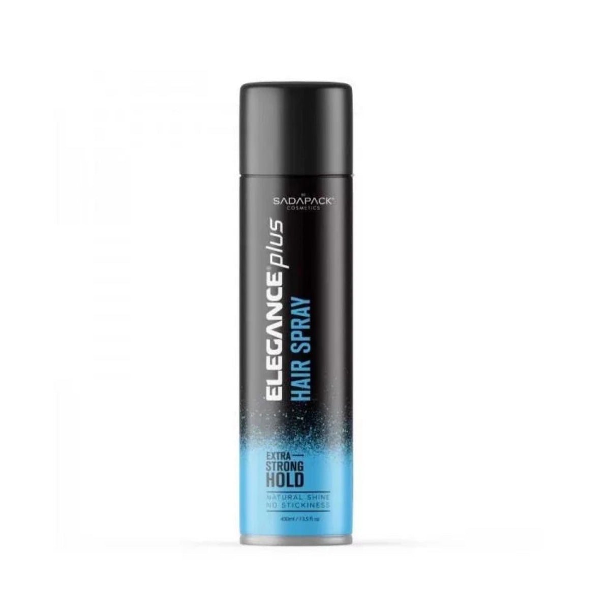 Refect Beauty Elegance Super Strong Hold hair spray in a black and blue aerosol can for professional styling.