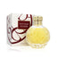 Refect Beauty Elie Saab Elixir Eau de Parfum in a round glass bottle with gold cap next to its white patterned box.