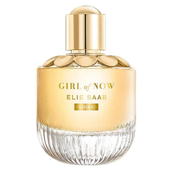 Refect Beauty Elie Saab Girl Of Now Shine eau de parfum in a gold-accented glass bottle with floral cap design
