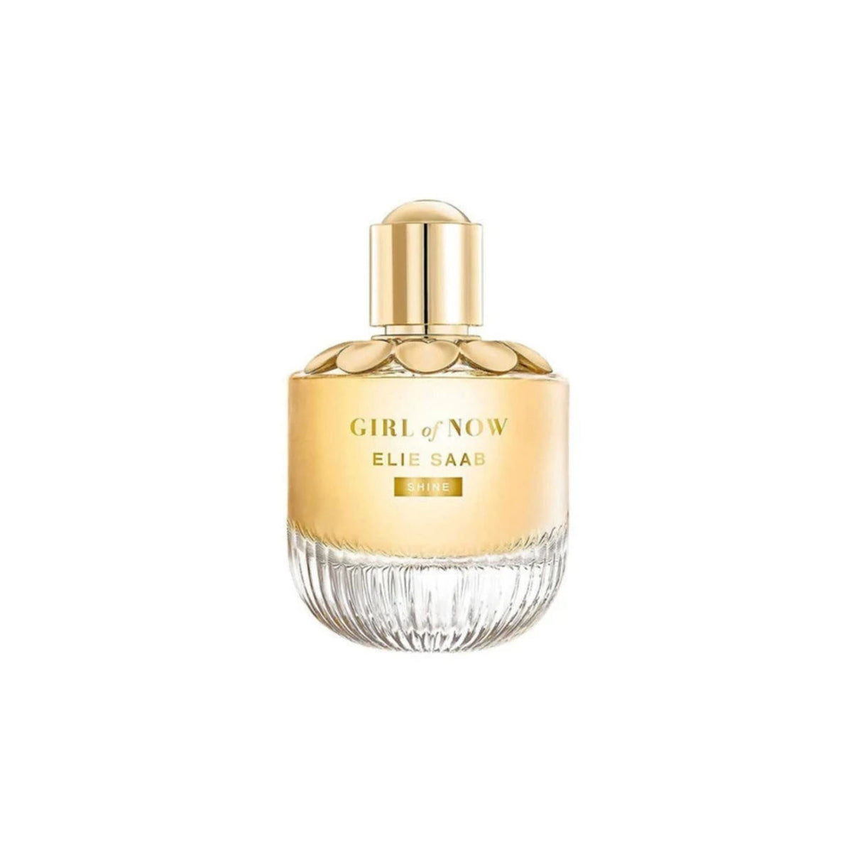 Refect Beauty Elie Saab Girl Of Now Shine eau de parfum in a gold and clear glass bottle with floral cap details