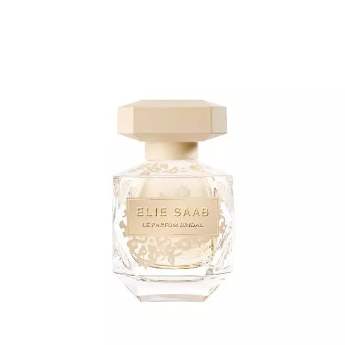 Refect Beauty Elie Saab Le Parfum Bridal eau de parfum in a clear glass bottle with a soft beige floral cap