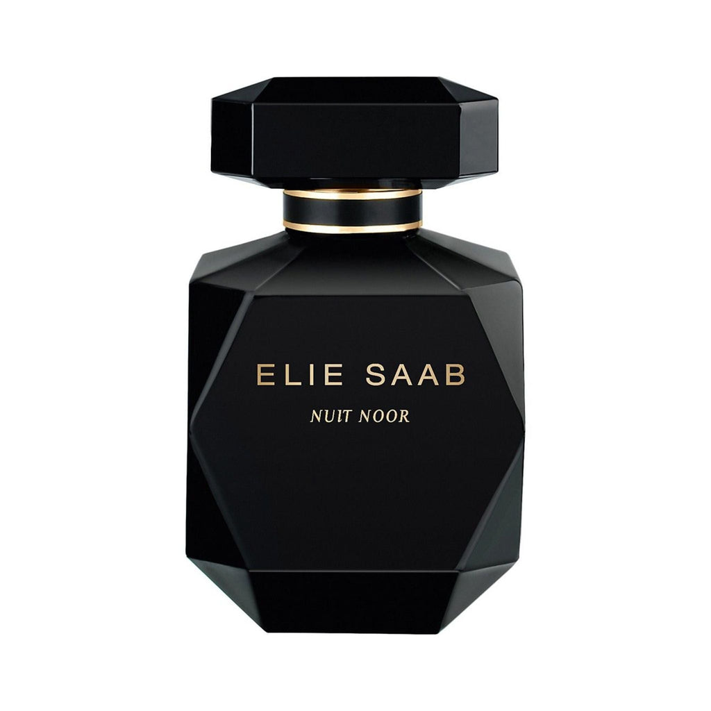 Refect Beauty Elie Saab Nuit Noor eau de parfum in a faceted black glass bottle with gold lettering and cap