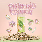 Refect Beauty Elizabeth Arden Green Tea Pistachio Crunch perfume bottle surrounded by floating nuts and hearts