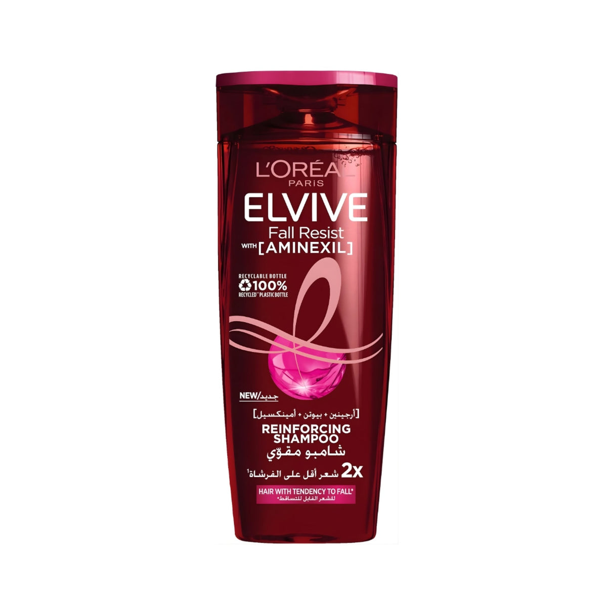 Refect Beauty L'Oreal Paris Elvive Full Resist Reinforcing Shampoo bottle for fragile hair with biotin and protein.