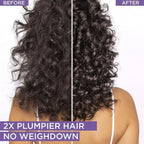 Refect Beauty before and after comparison of curly hair treated with L'Oreal Paris Elvive Hyaluron Moisture conditioner