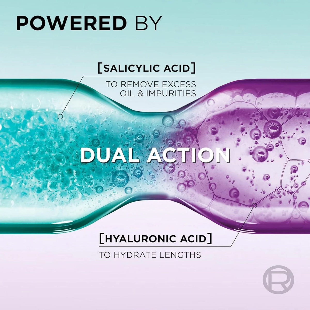 Refect Beauty L'Oreal Paris Elvive Hyaluron Pure conditioner showing dual action salicylic and hyaluronic acid formula