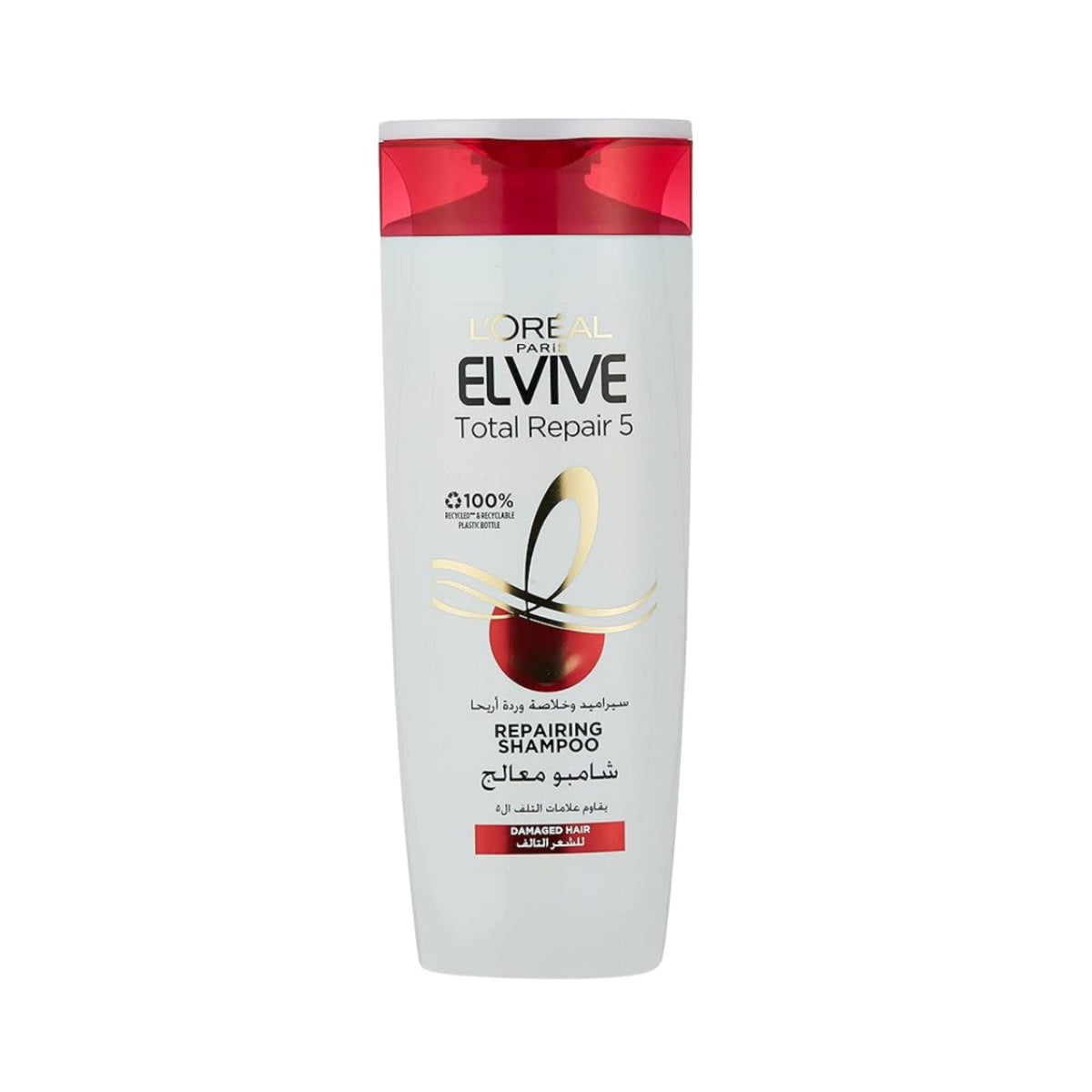Refect Beauty L'Oreal Paris Elvive Total Repair 5 repairing shampoo bottle for damaged hair with red cap