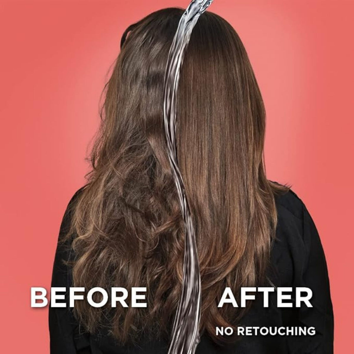 Refect Beauty L'Oreal Paris Elvive Dream Long Wonder Water showing a before and after comparison of smooth hair