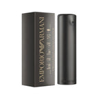 Refect Beauty Giorgio Armani Emporio He 100ml eau de toilette spray bottle next to its dark grey branded box