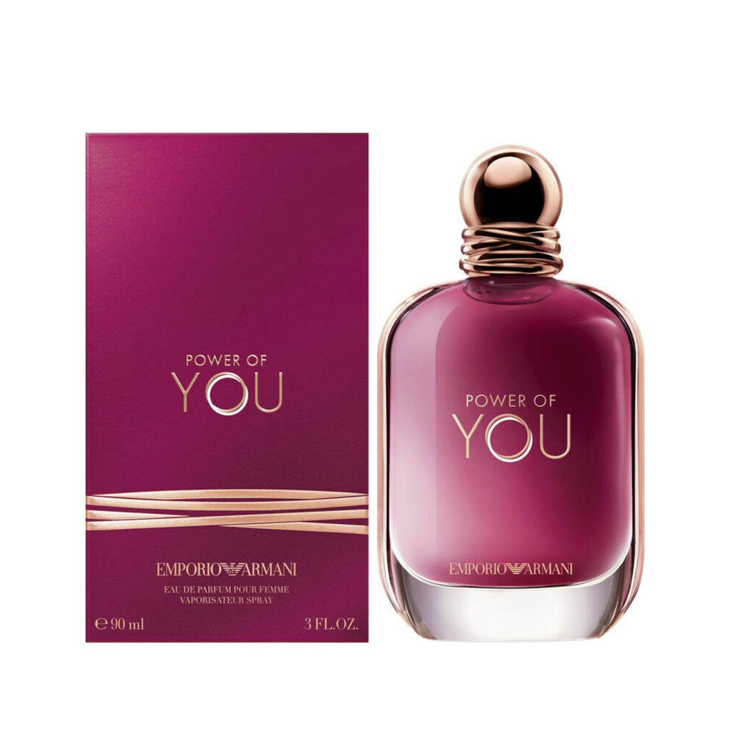 Refect Beauty Emporio Armani Power Of You Eau de Parfum in a ruby-toned jewel-like bottle with matching box.