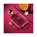 Refect Beauty Emporio Armani Power Of You perfume bottle with passion fruit, vanilla bean, and frangipani flower.